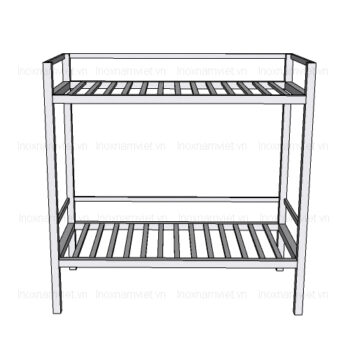 Kệ nan inox 2 tầng 1000×500 mm
